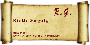 Rieth Gergely névjegykártya